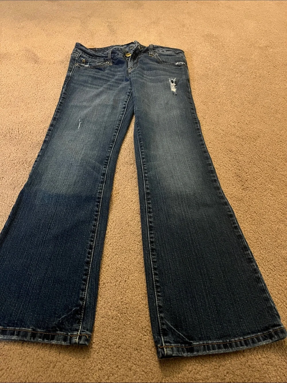 American Eagle Outfitters Dark Blue Favorite boyfriend distressed jeans size 4